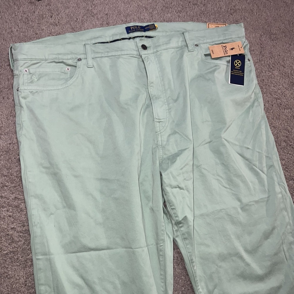 NWT Polo Ralph Lauren Pants Mens 48x30 Green Classic Fit Chino Big & Tall